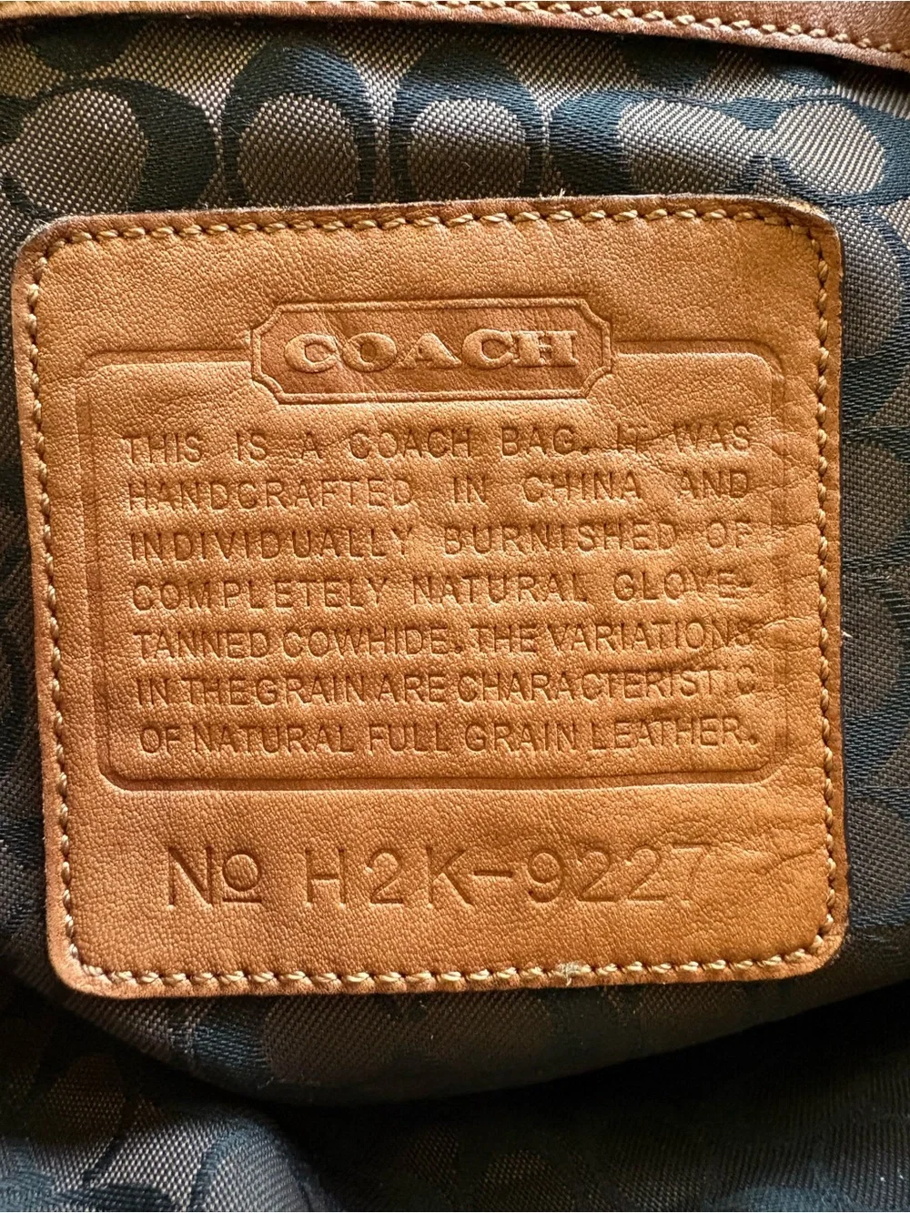 Vintage Coach 9227 British Tan Glove Tanned Leather Large Hobo Shoulder Bag Y2K